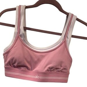 NWT Alo Yoga better together bra CANDY HEART PINK Size S
